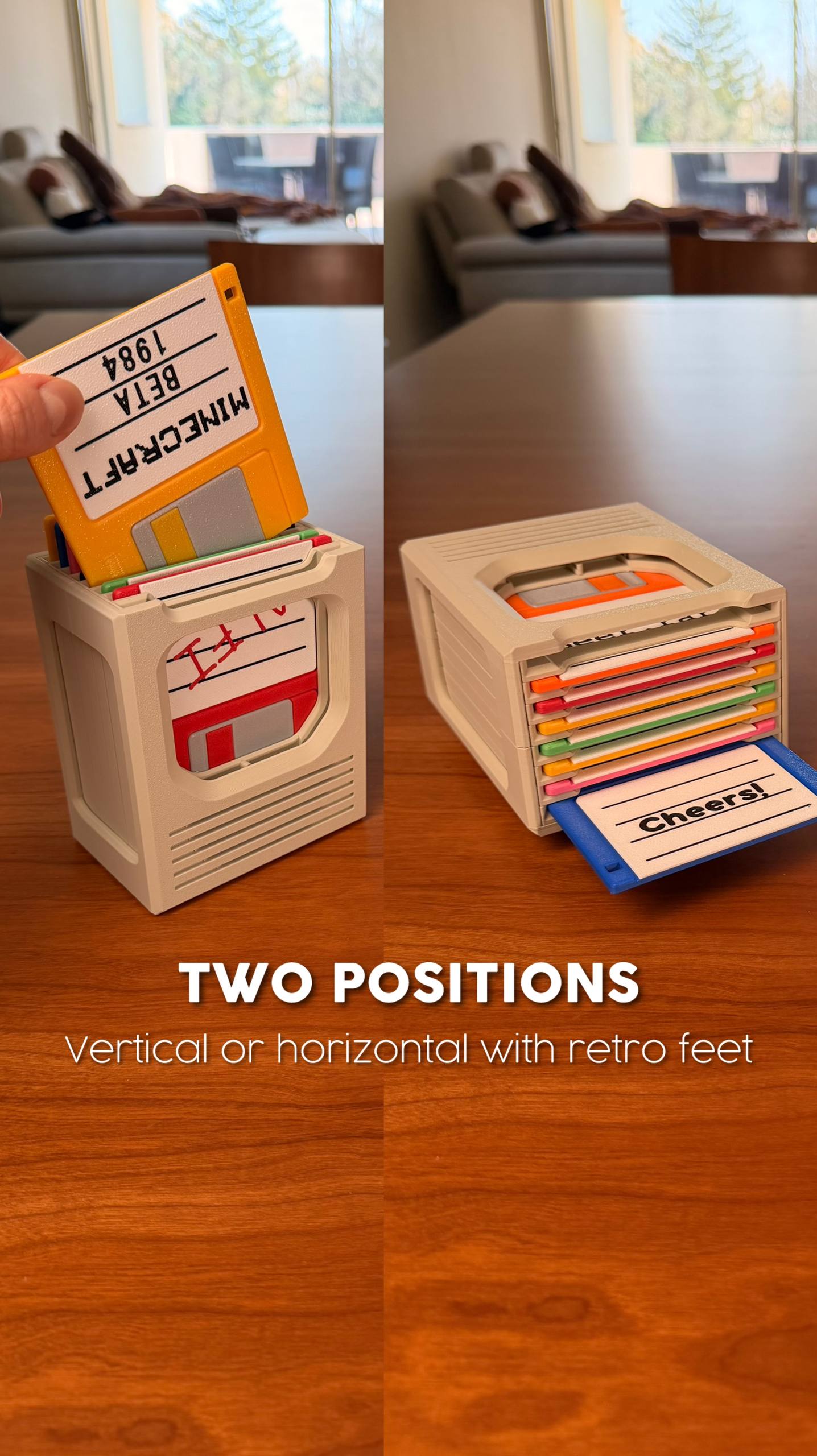 š„ļø Floppy Click - Retro Coaster Holder Set | 3D Printed Floppy Disk Coasters | Desk Setup Accessories