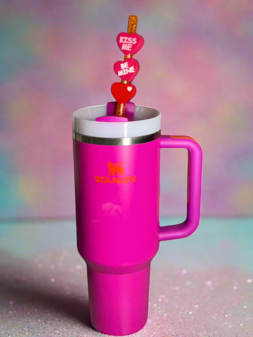 Set of 3: Conversation Heart Straw Toppers