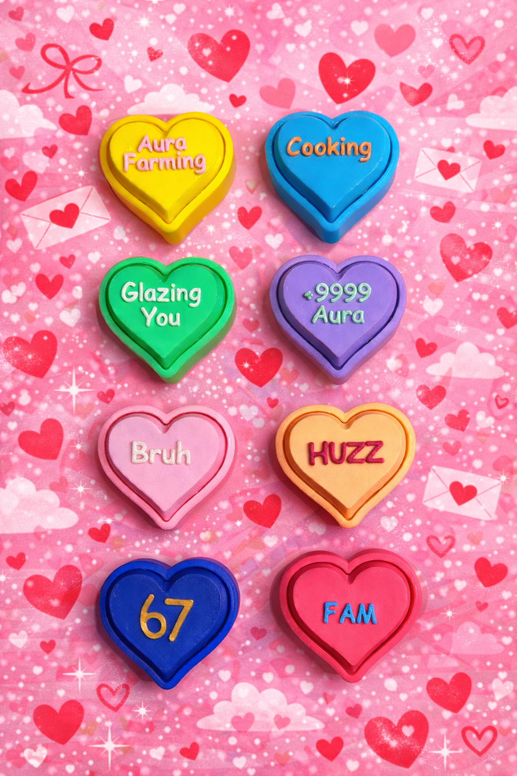 Valentine’s Day Fidget Clickers – Gen Alpha, Italian Brain Rot & Classic Conversation Hearts