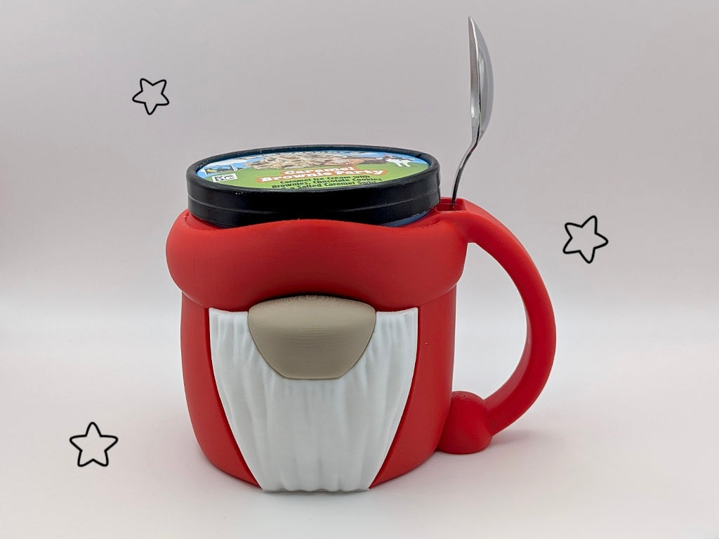 🧙‍♂️ Gnomie Homie Gnome – 3D Printed Ice Cream Pint Holder 🧙‍♂️