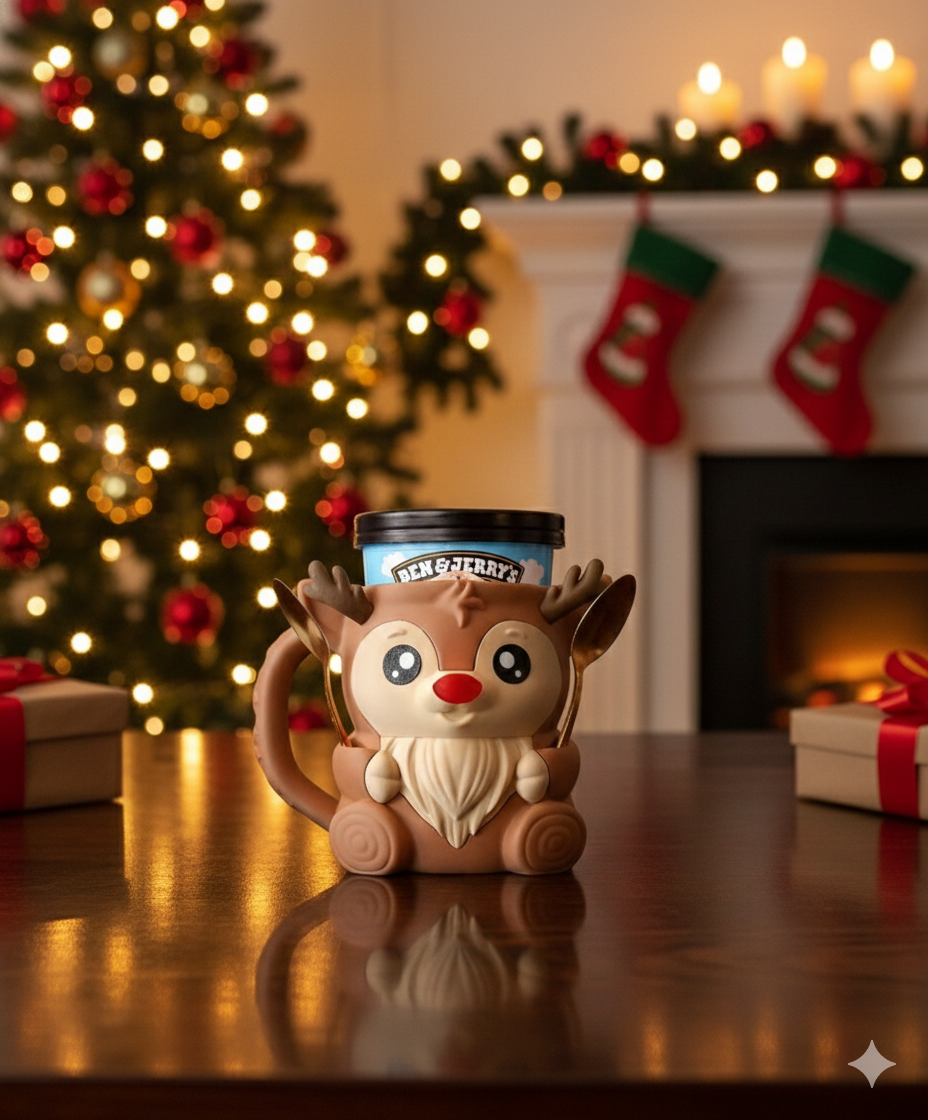 🎄 Rudy the Reindeer Ice Cream Pint Holder – 3D Printed Holiday Treat Buddy 🦌🍦