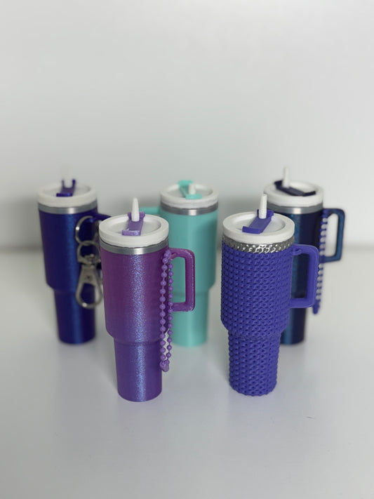 Mini Tumbler Money, Chapstick and MORE Holder Keychain – 3D Printed Custom, Compact, Stylish & Functional Accessory- Combo Packs Available