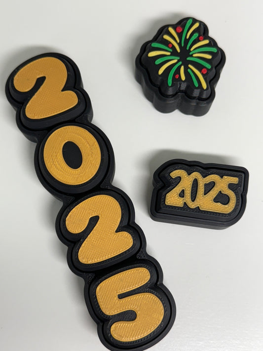 Set of 3- 2025 New Year Fidget Clickers – Custom Stress Relief & Sensory Toys for Adults & Kids