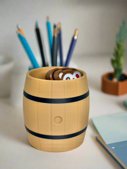 Set of 3: Monkey Fidget Clickers in a Barrel - Fun & Interactive Stress Relief Toys