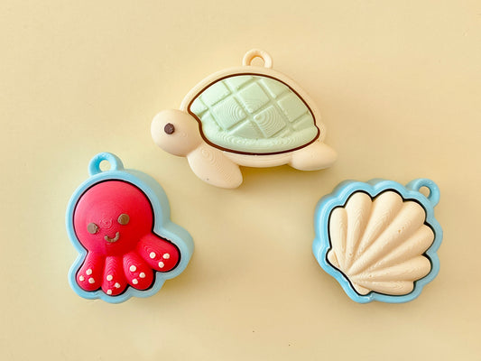 🐙🦀 3D Printed Sea Creature Friends Fidget Clickers