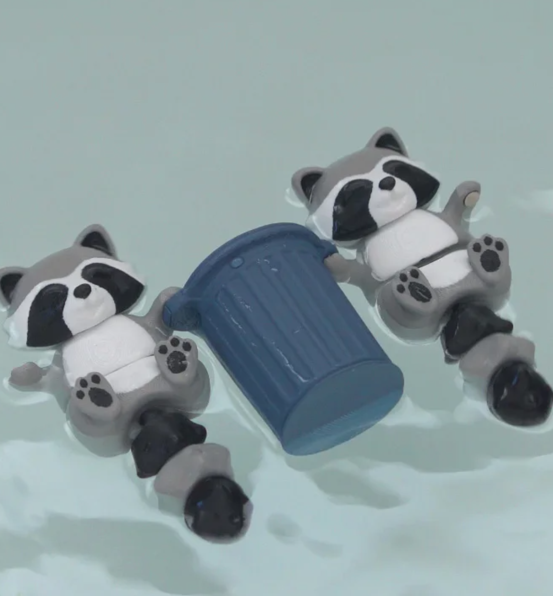 Set of 2 Rusty the Flexi Raccoon – Your Magnetic Hand-Holding Companion! 🦝🧲💛