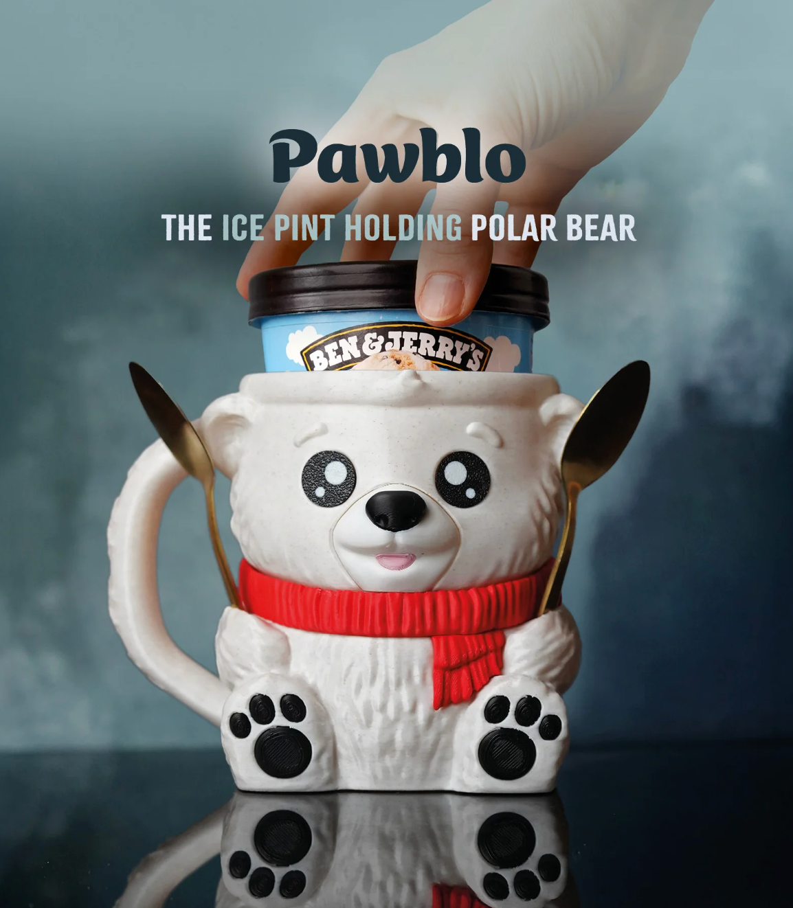 Pawblo, the IceBear Ice Pint Holding Polar Bear – Your Coolest Ice Cream Companion 🐻‍❄️🍨