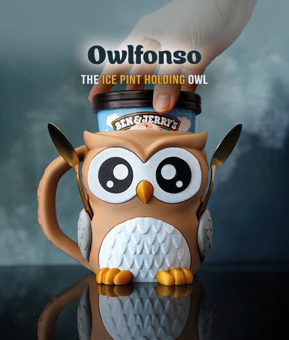 Owlfonso the Owl Ice Cream Pint Holder – A Hoot for Every Scoop 🦉🍦