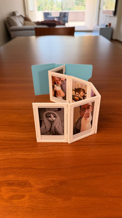 Open Folder Photo Album | 3D Printed Instax Mini Album | Retro Desktop Photo Holder | Magnetic Expandable Memory Folder