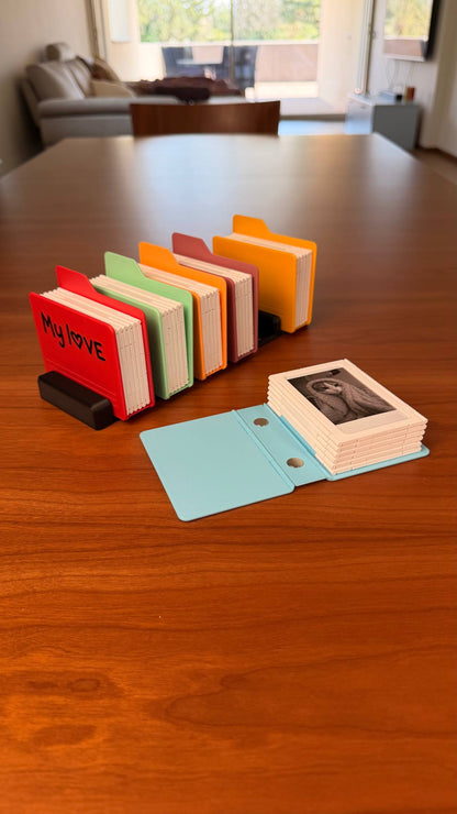 Open Folder Photo Album | 3D Printed Instax Mini Album | Retro Desktop Photo Holder | Magnetic Expandable Memory Folder