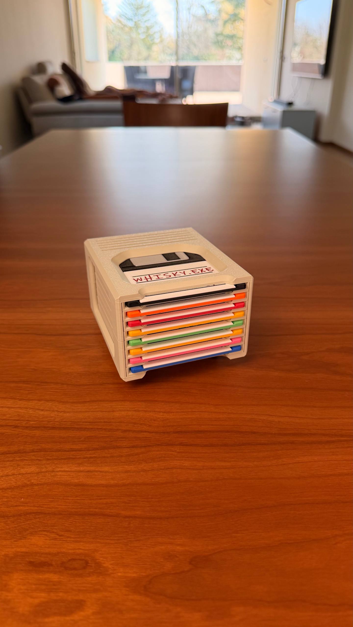 🖥️ Floppy Click -  Retro Coaster Holder Set | 3D Printed Floppy Disk Coasters | Desk Setup Accessories