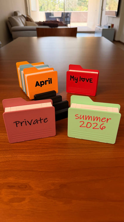 Open Folder Photo Album | 3D Printed Instax Mini Album | Retro Desktop Photo Holder | Magnetic Expandable Memory Folder